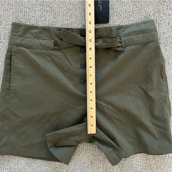 RAG & BONE‎ Camille belted cotton-blend seersucker shorts size 6 - Picture 3 of 7